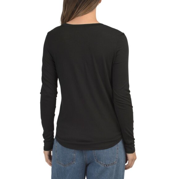 VINCE Black Pima Cotton little boy long sleeve crew - Picture 2 of 2
